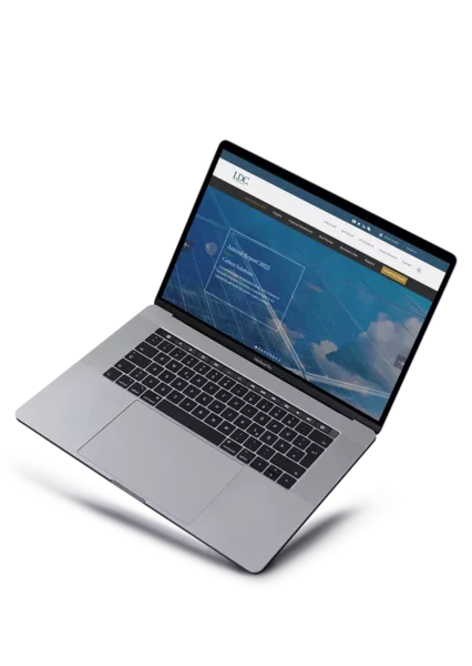 Laptop screen showing LDC's Annual Report 2022