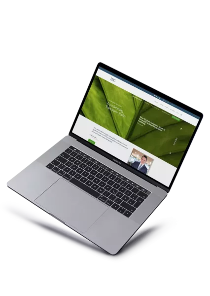 Sustainability Report 2021 shown on laptop